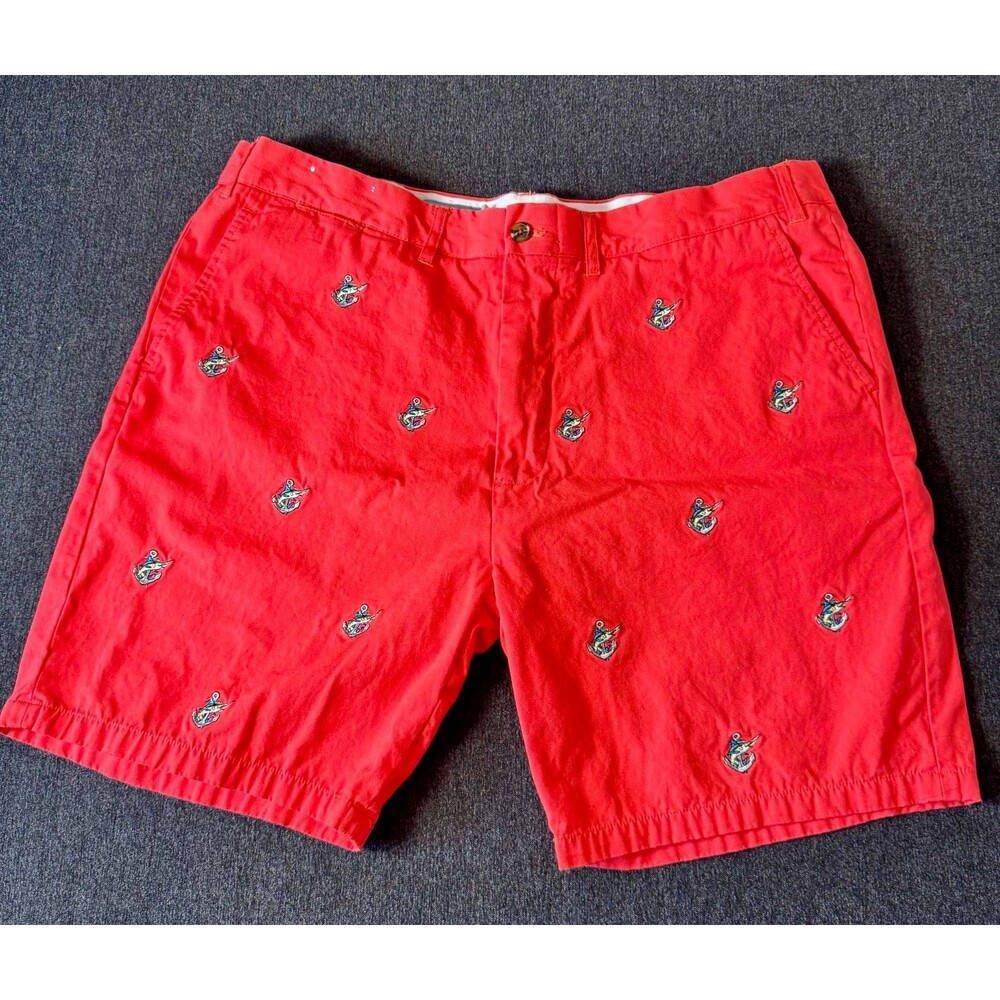 CASTAWAY Nantucket Island Shorts Sailfish/Anchor Washed Coral Men's Size 40